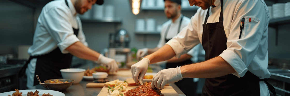 Efficient kitchen operations in a busy restaurant