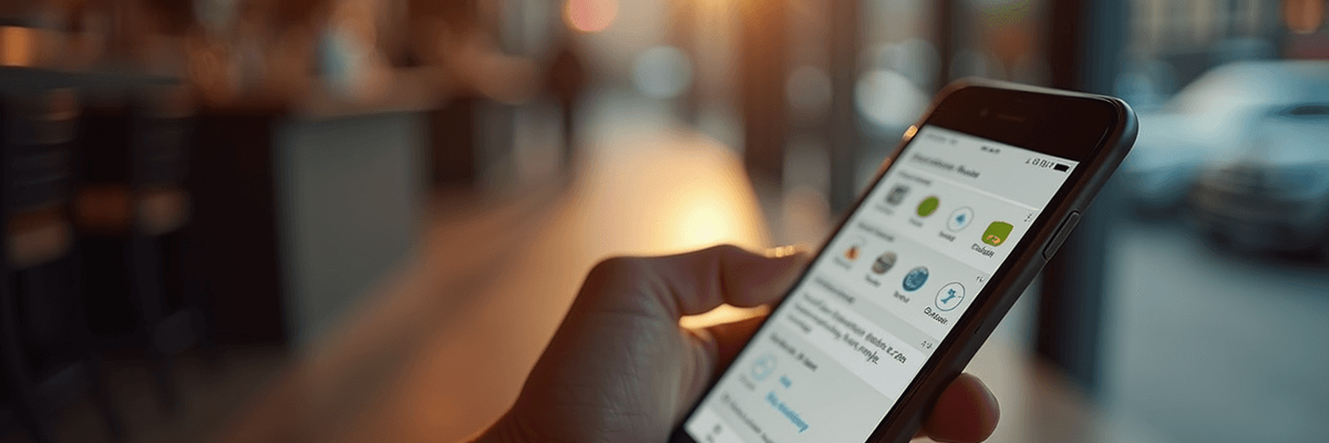 Smartphone showing restaurant loyalty app interface