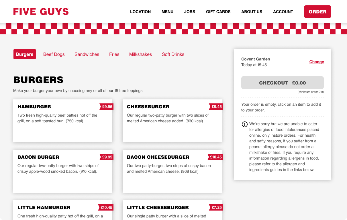 Click and collect ordering