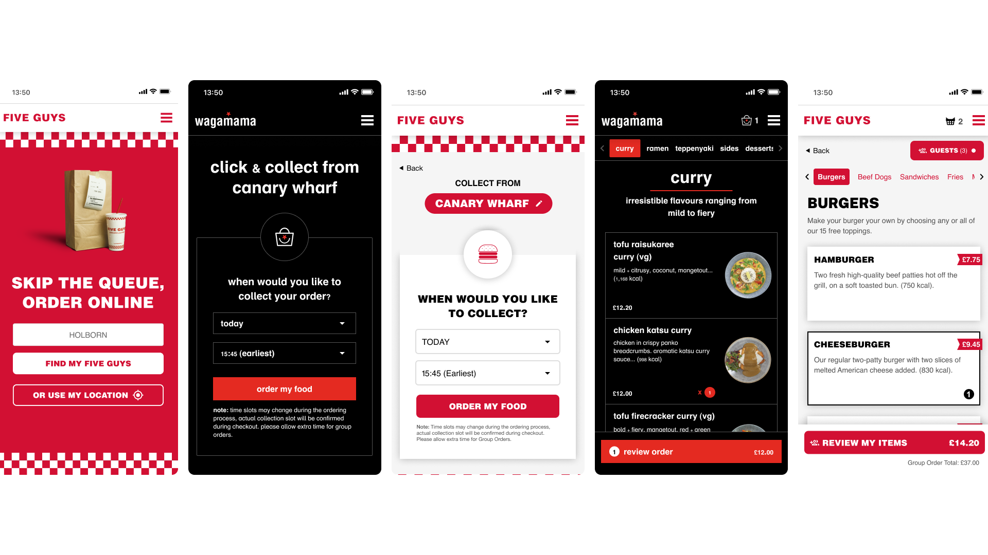 Click and collect online ordering