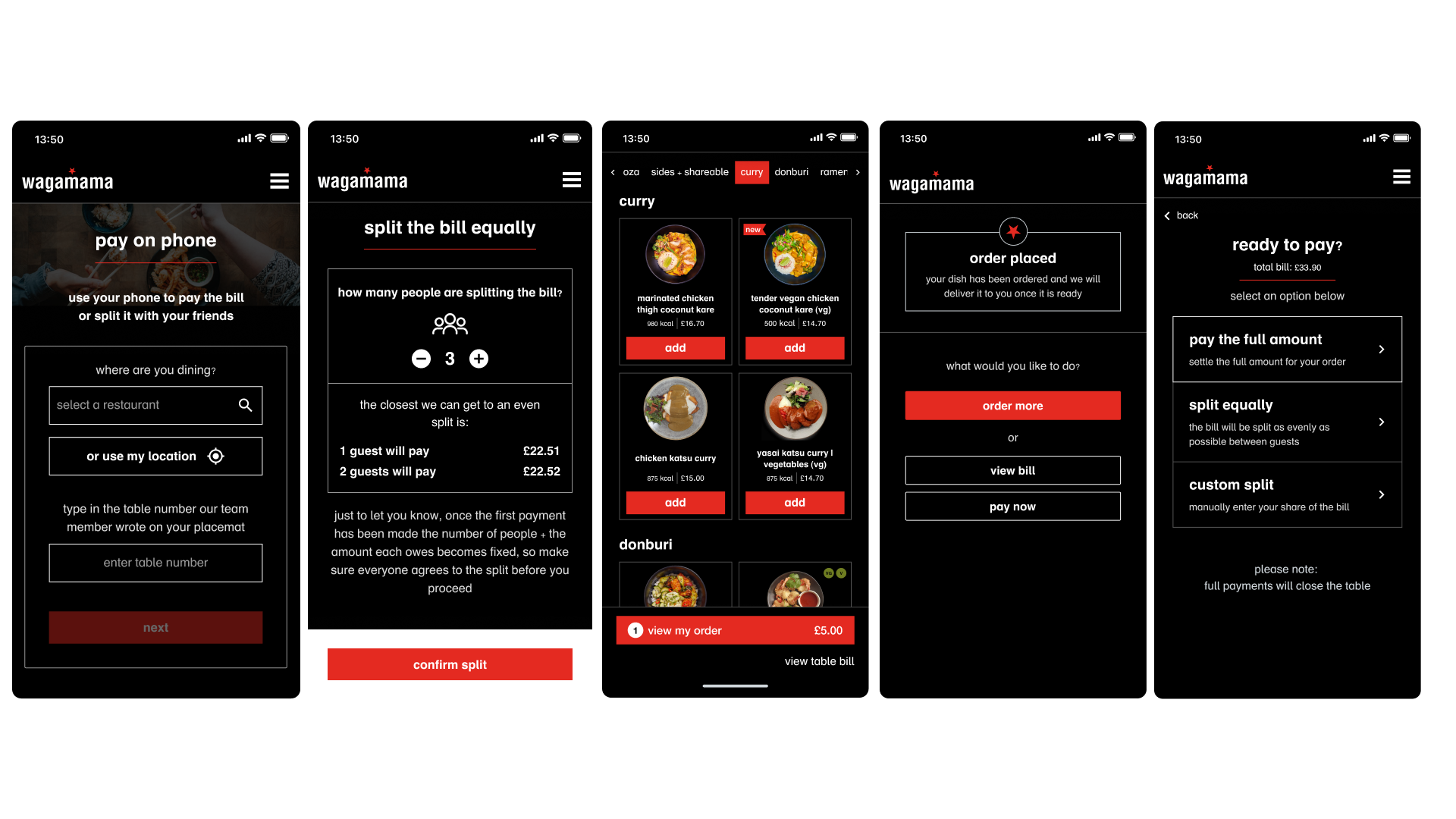 Pay to table service via QR